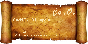 Csák Olimpia névjegykártya