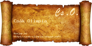 Csák Olimpia névjegykártya